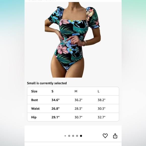 Floral Puff Sleeve Swimsuit - Picture 9 of 9